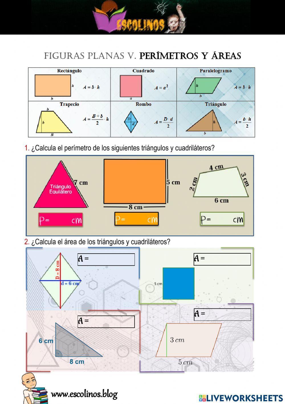 Figuras planas V. Perímetros y áreas