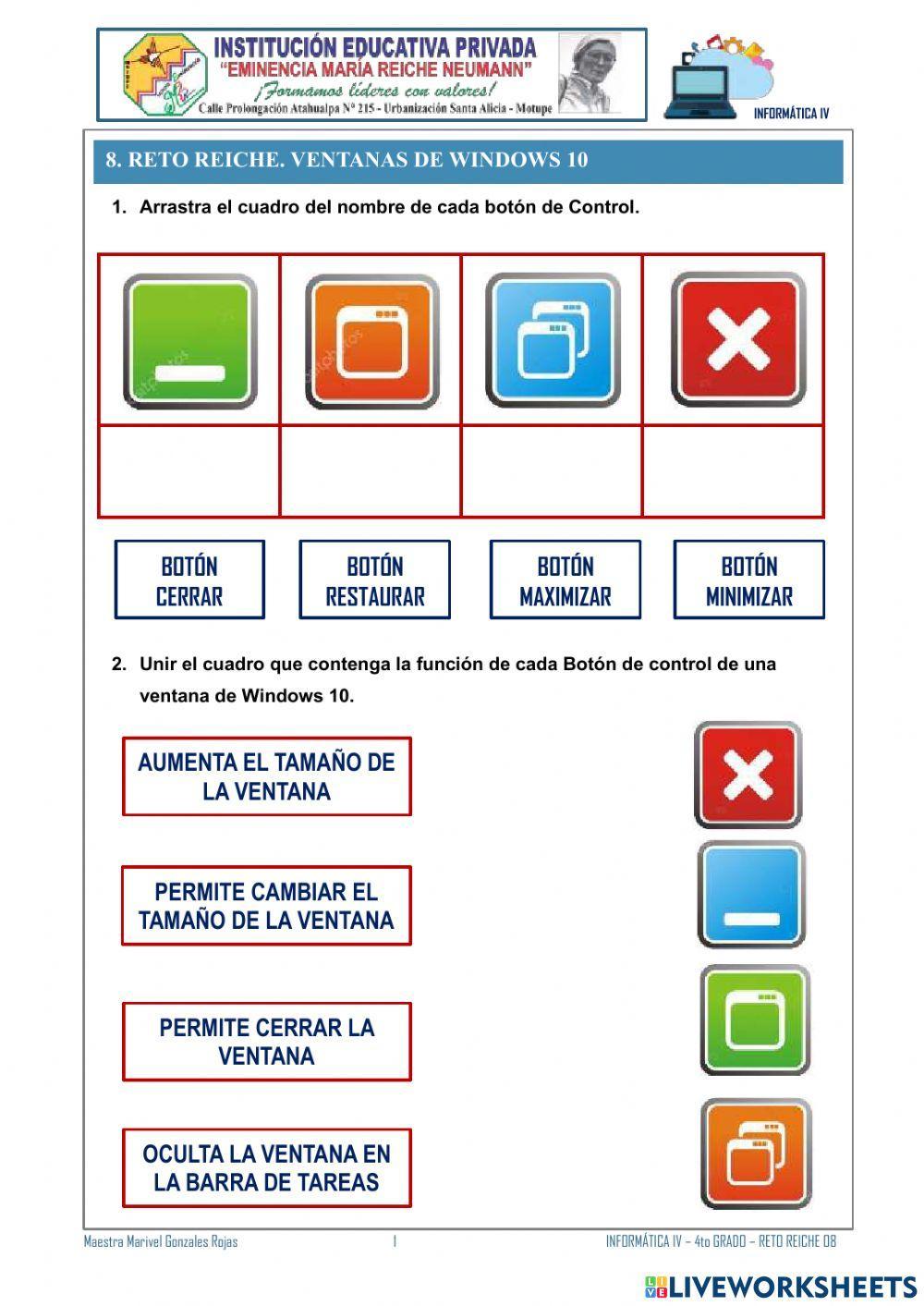 8. Reto Reiche. Ventanas en Windows 10.