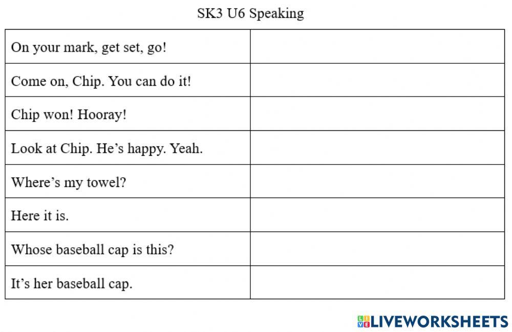 SK3 U6 Speak