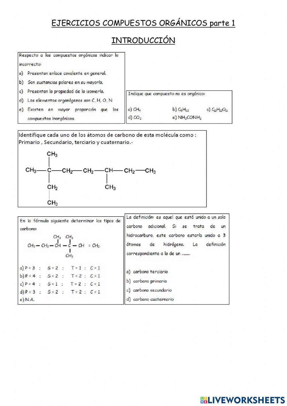 Introducción compuestos orgánicos