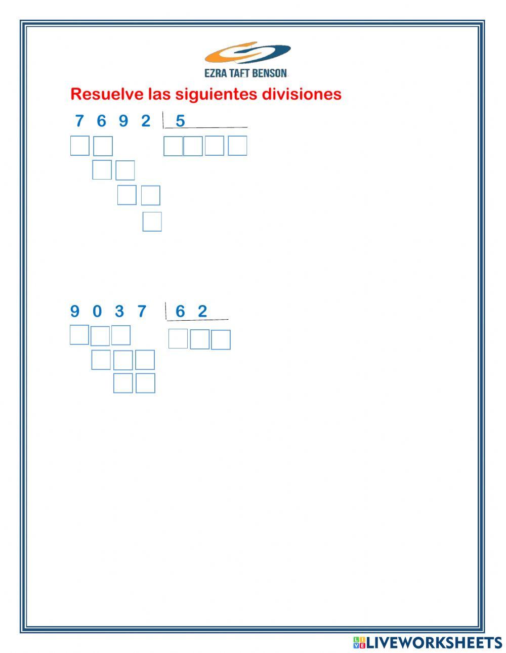 Evaluación de divisiones
