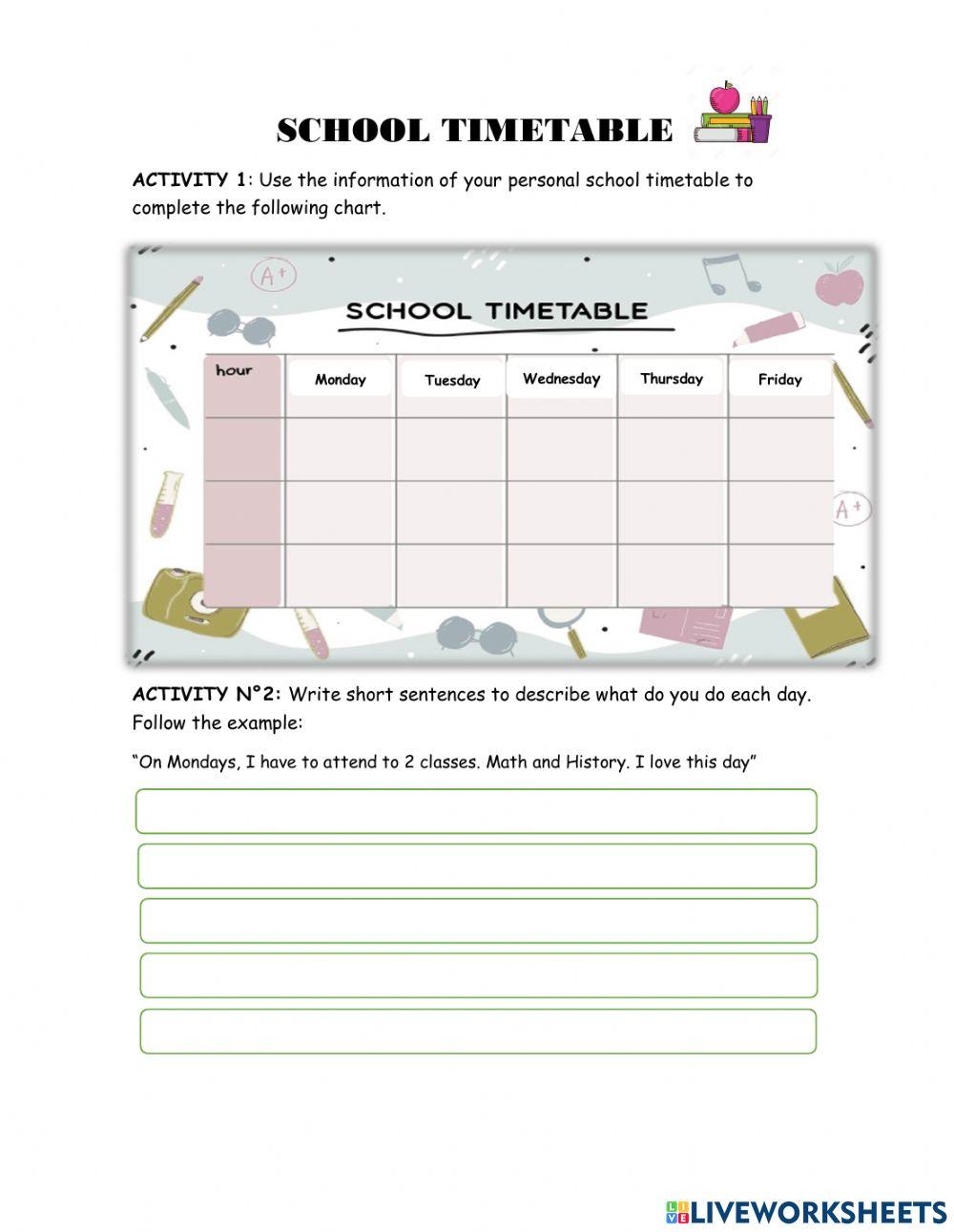 school-timetable-online-exercise-for-5-grade-live-worksheets