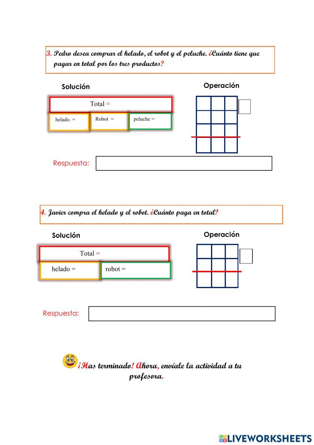Problemas  de una etapa