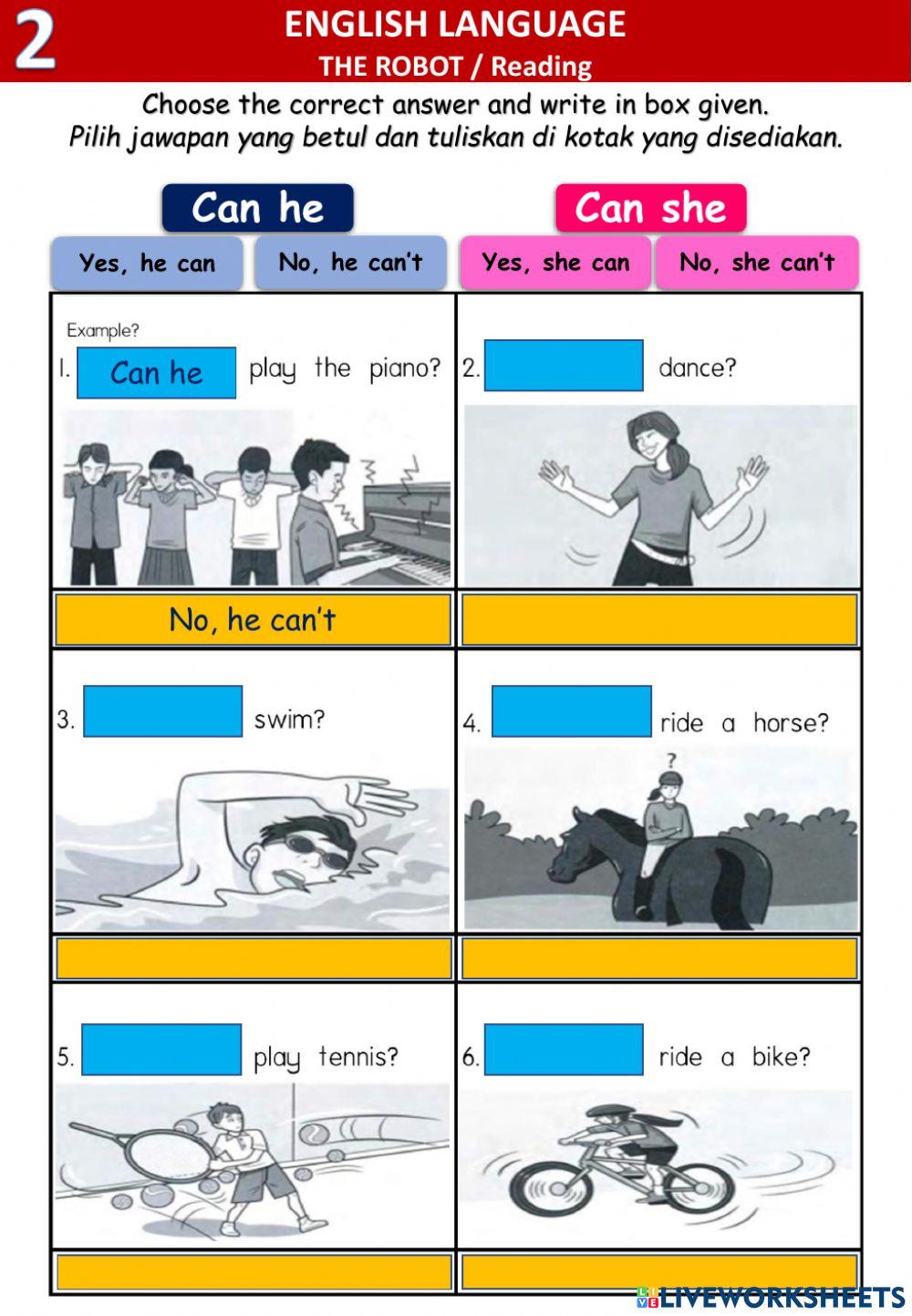 The robot-Parts of body- the skeleton, can he can she