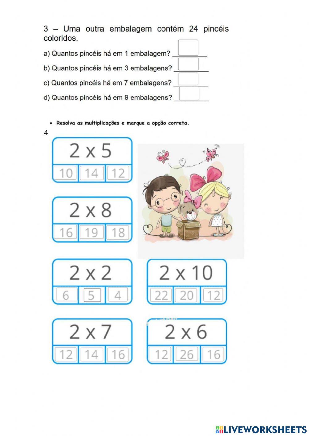 Atividade assíncrona de Matemática multiplicação