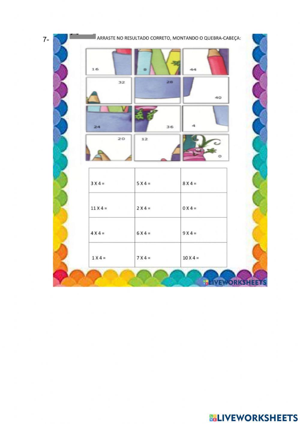 Atividade assíncrona de Matemática multiplicação