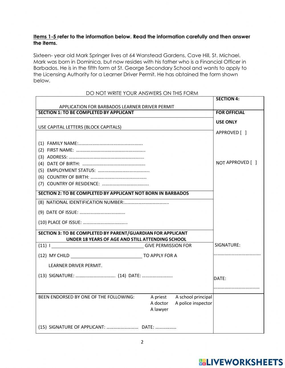 CCSLC Practice Paper