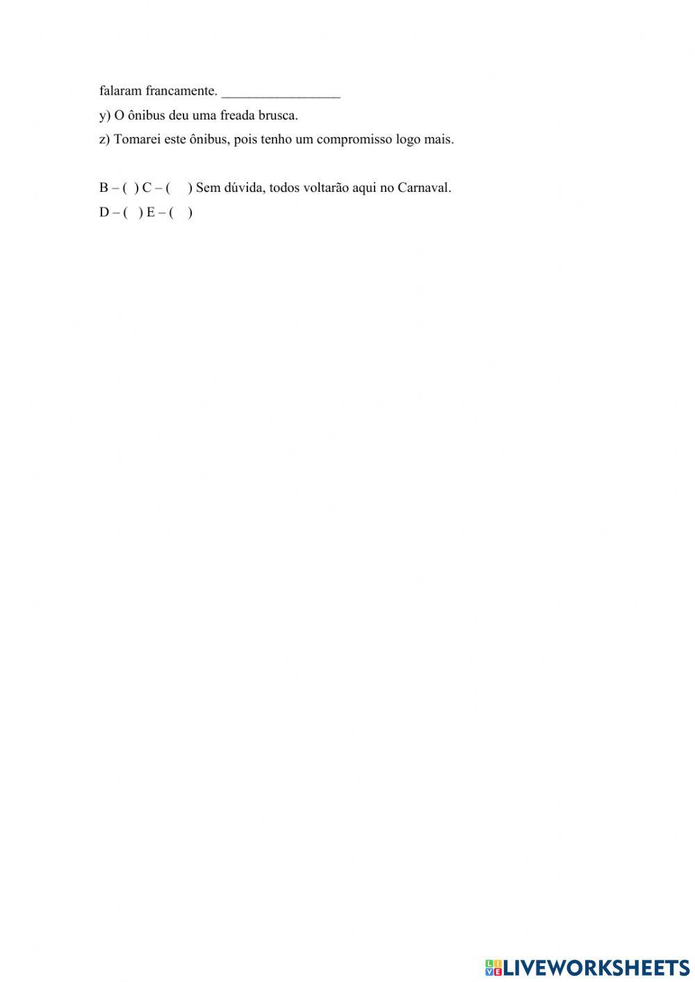 Frase, oração, período