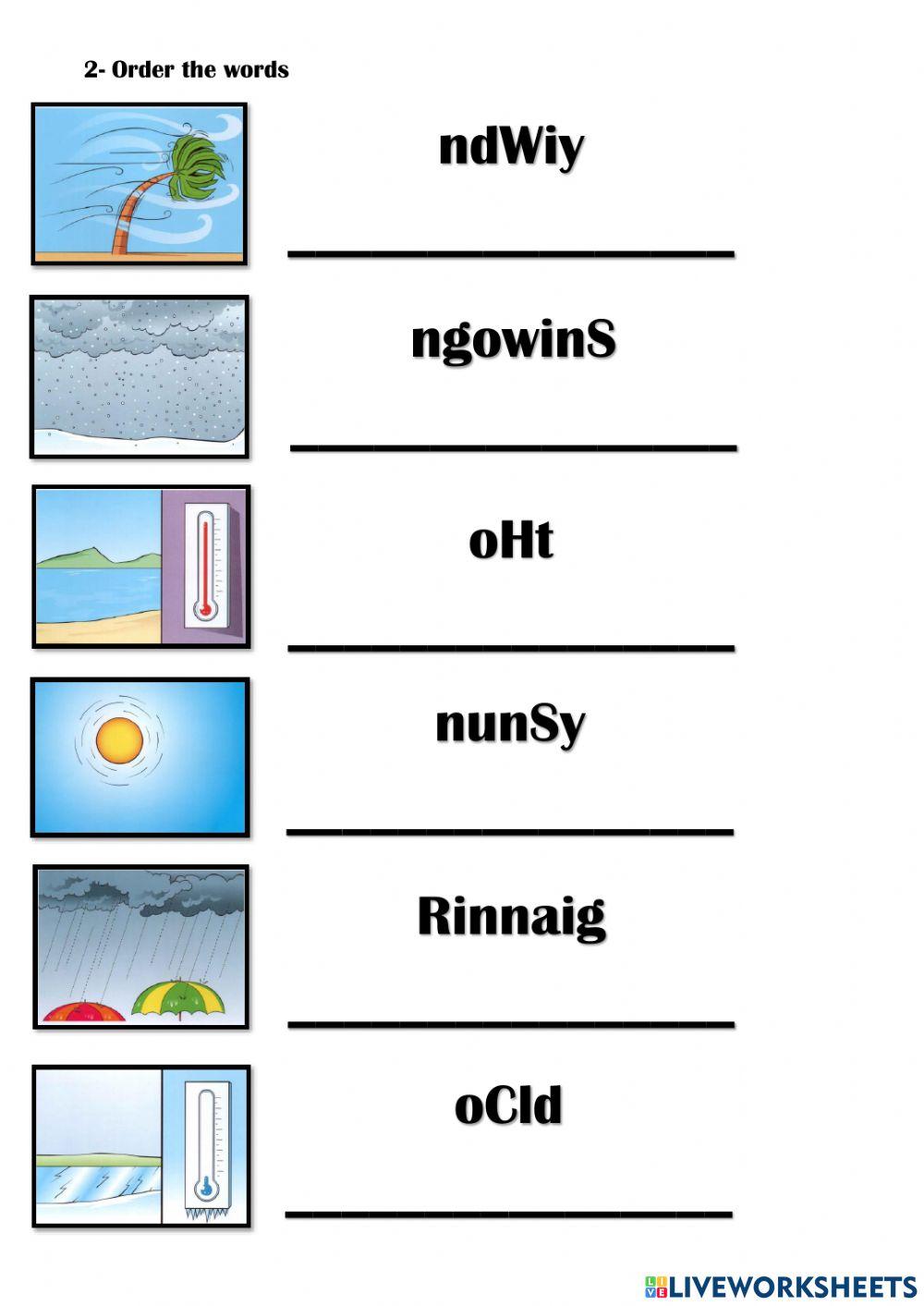Vocabulary Practice: The weather worksheet | Live Worksheets