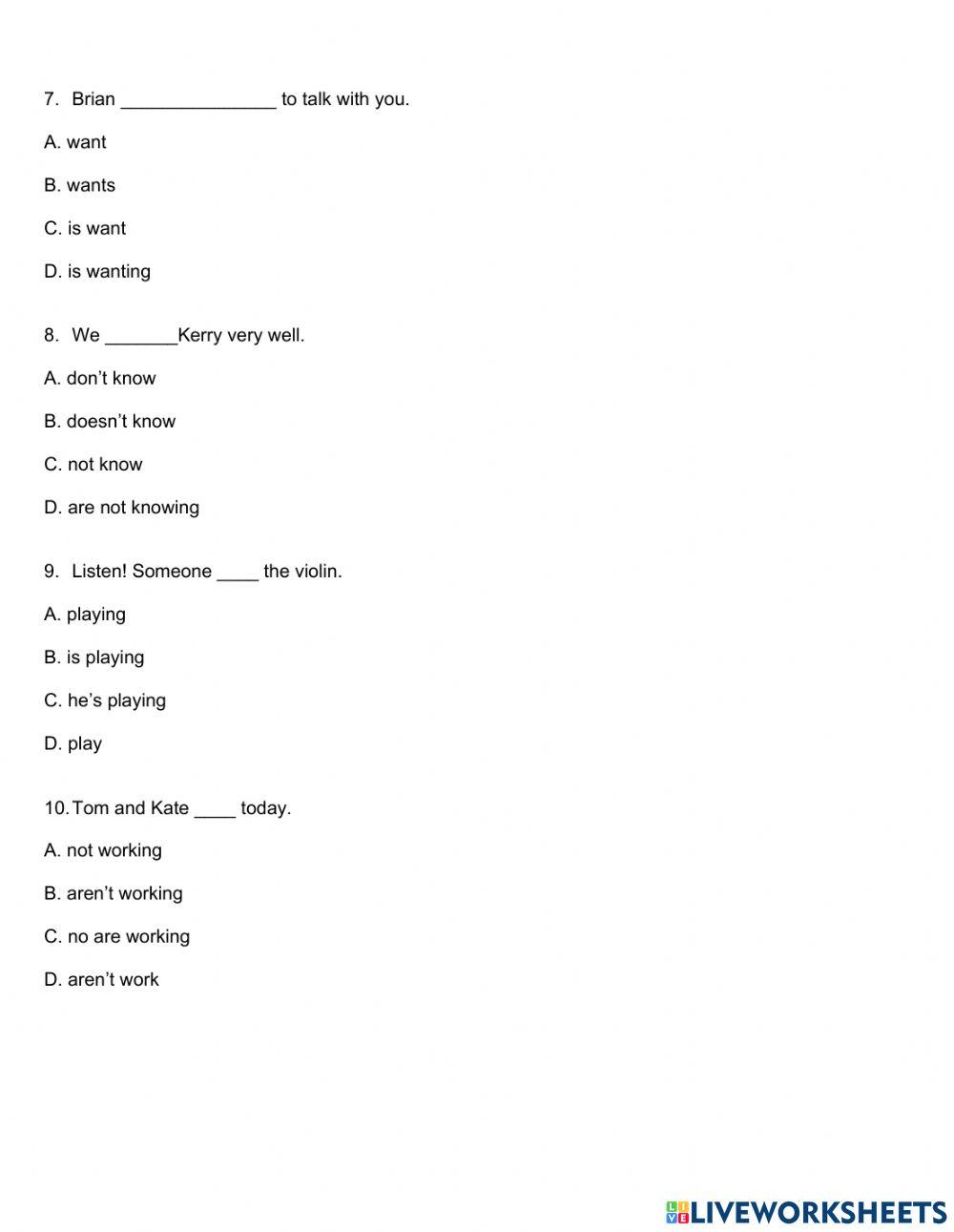 WRITTEN QUIZ 1 -  INTENSIVE 2 (UNITS 1 to 3)