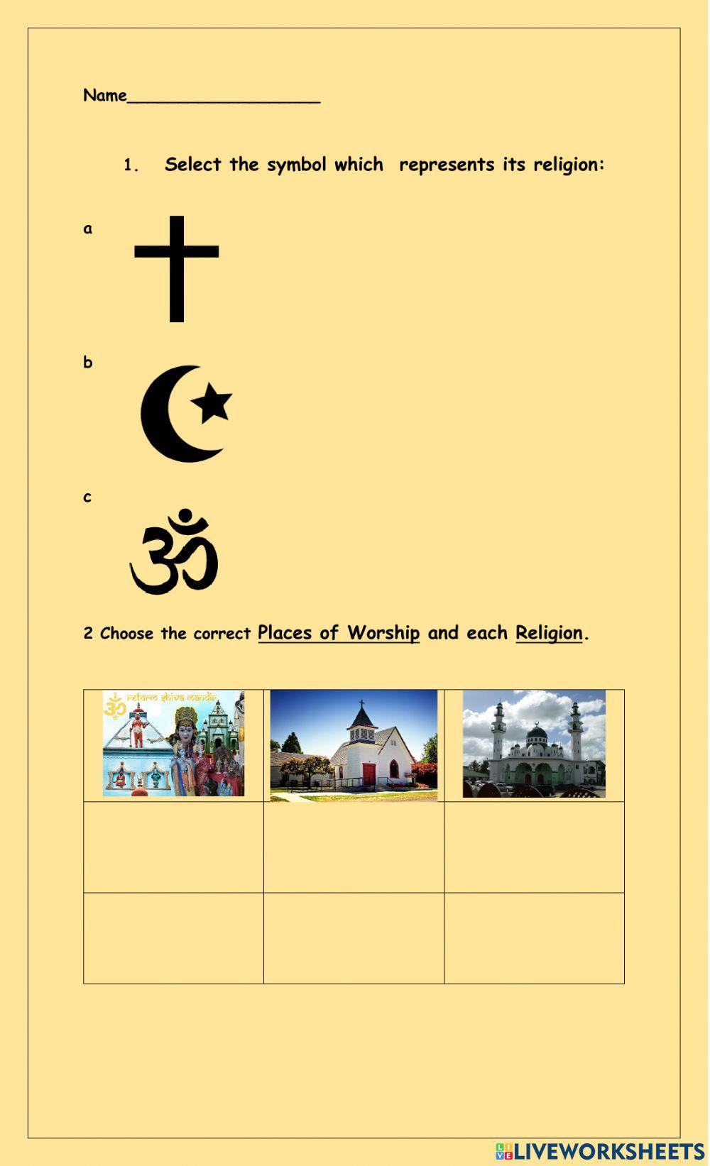 Religious Symbols and Places of Worship Revision