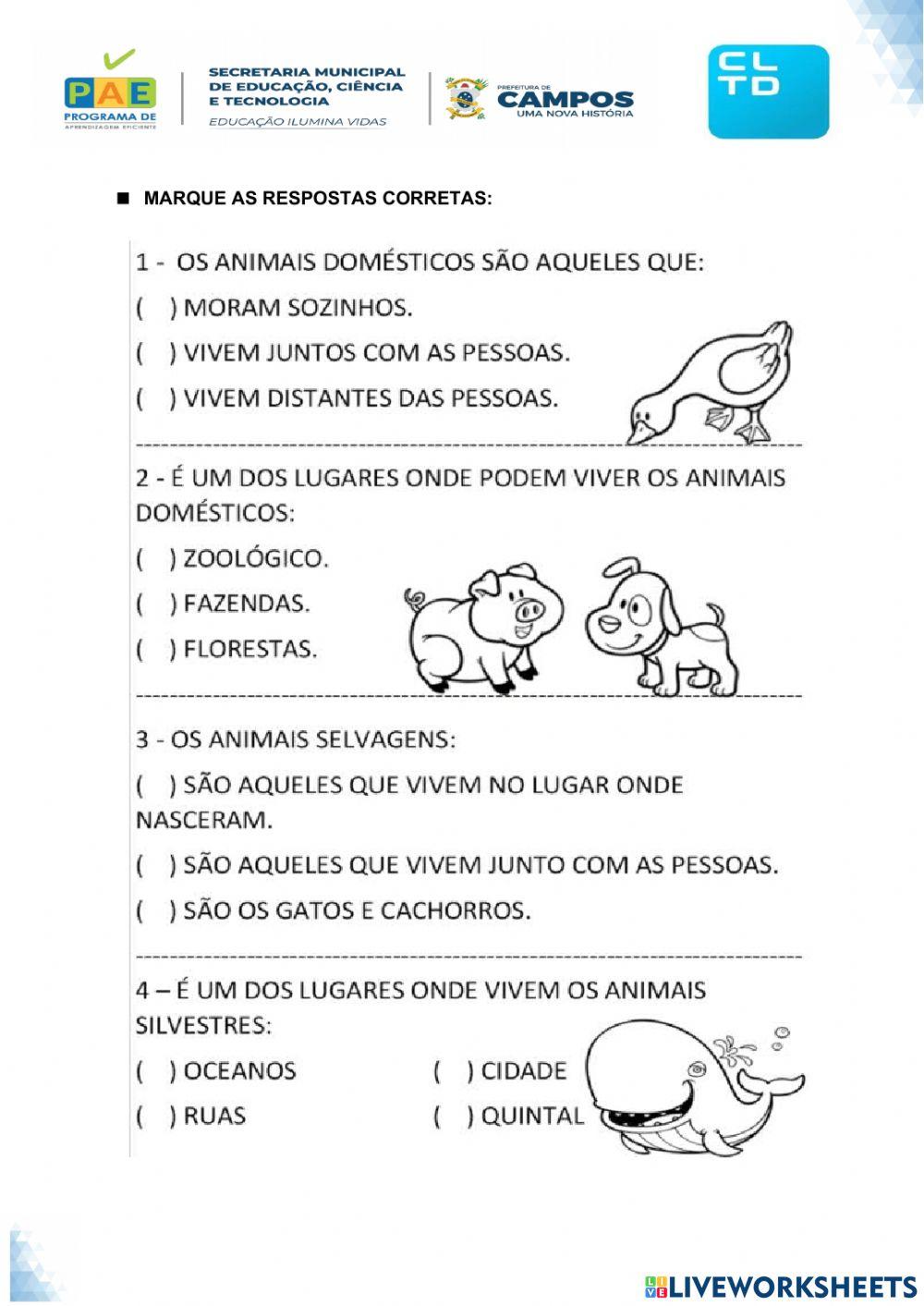 Tipos de animais
