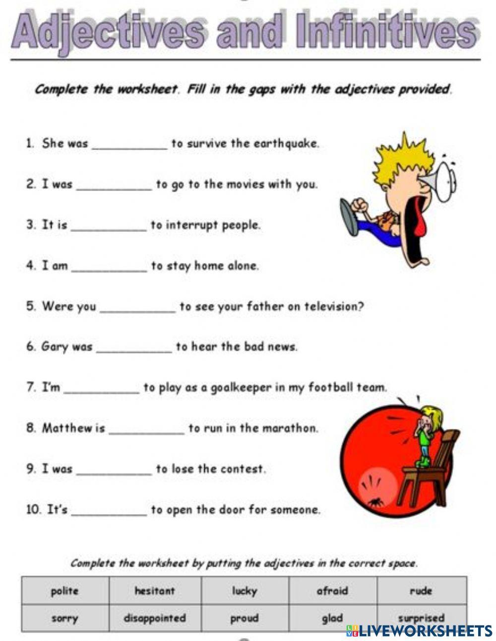 Adjectives and infinitives