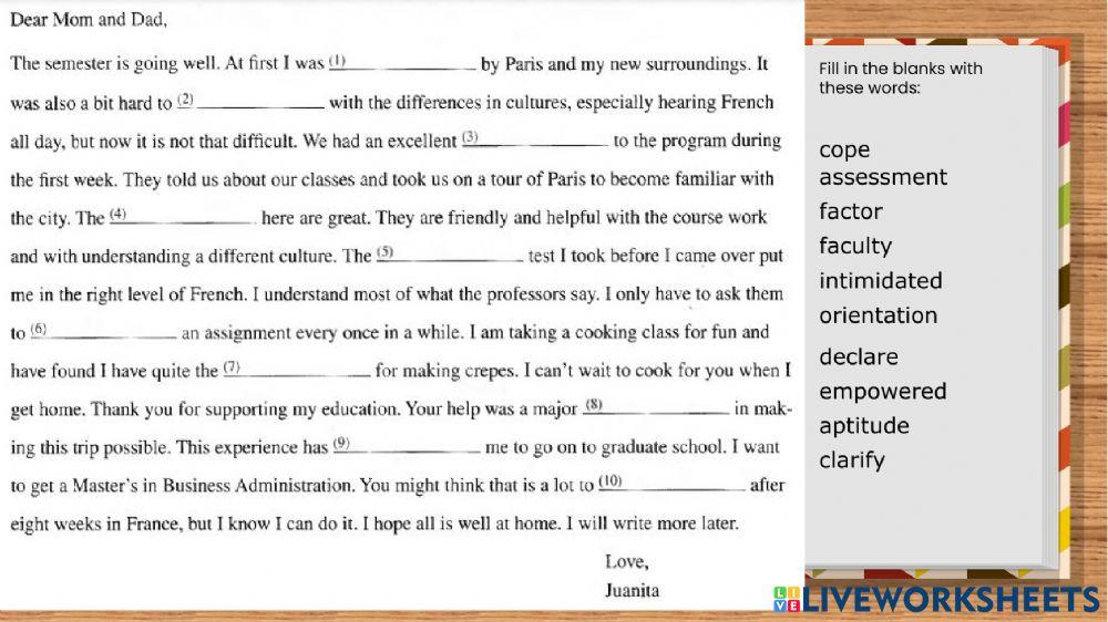 INTERACTIVE VOCABULARY - TOEFL iBT CLASS