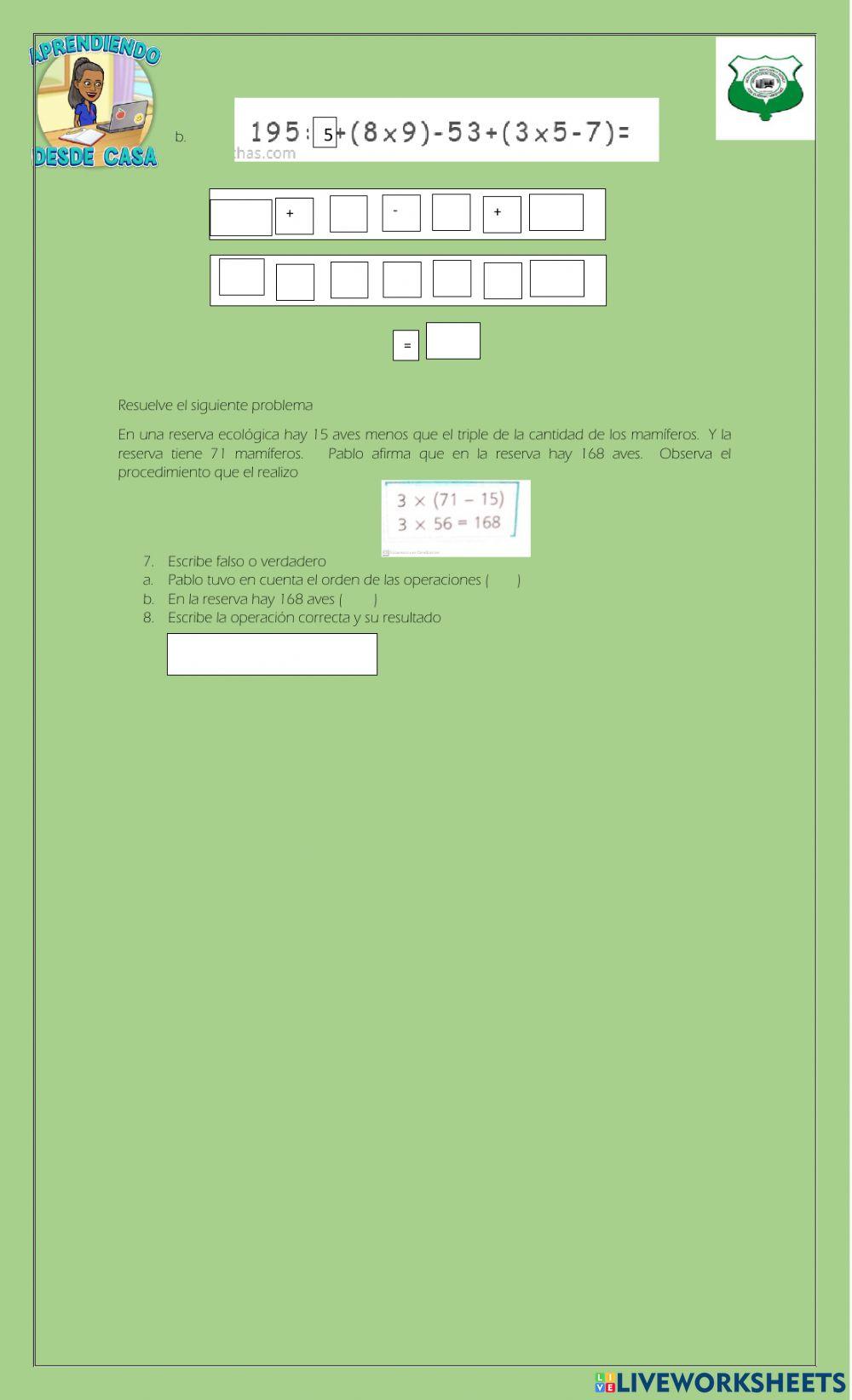 Evaluacion operaciones combinadas
