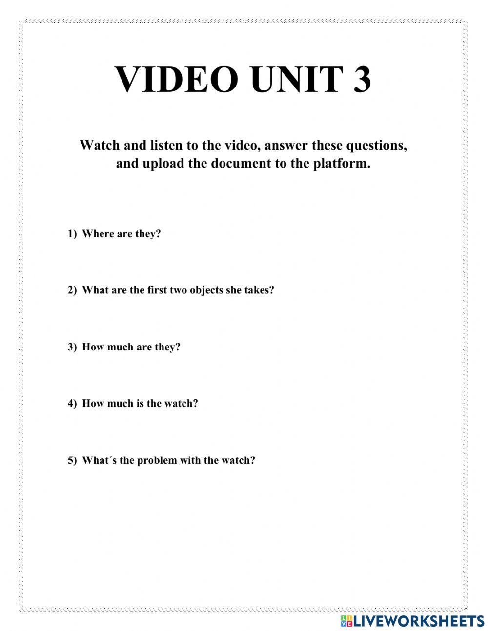 Interchange 1 4th edition video unit 3