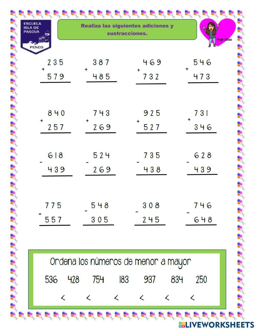 Adicion y sustraccion