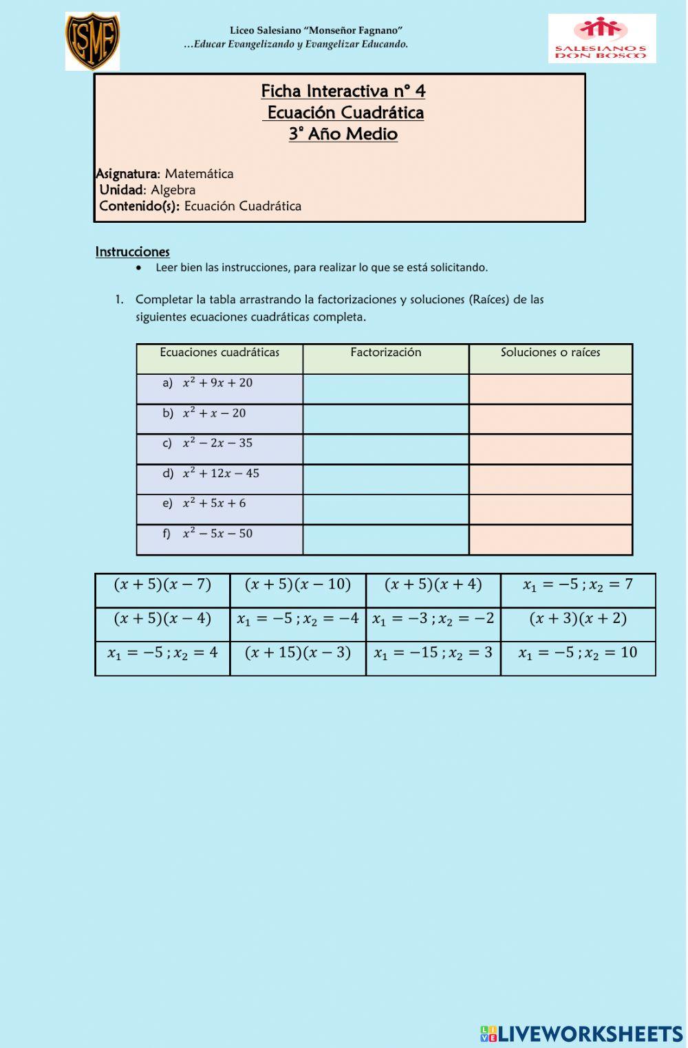 Ecuación Cuadrática