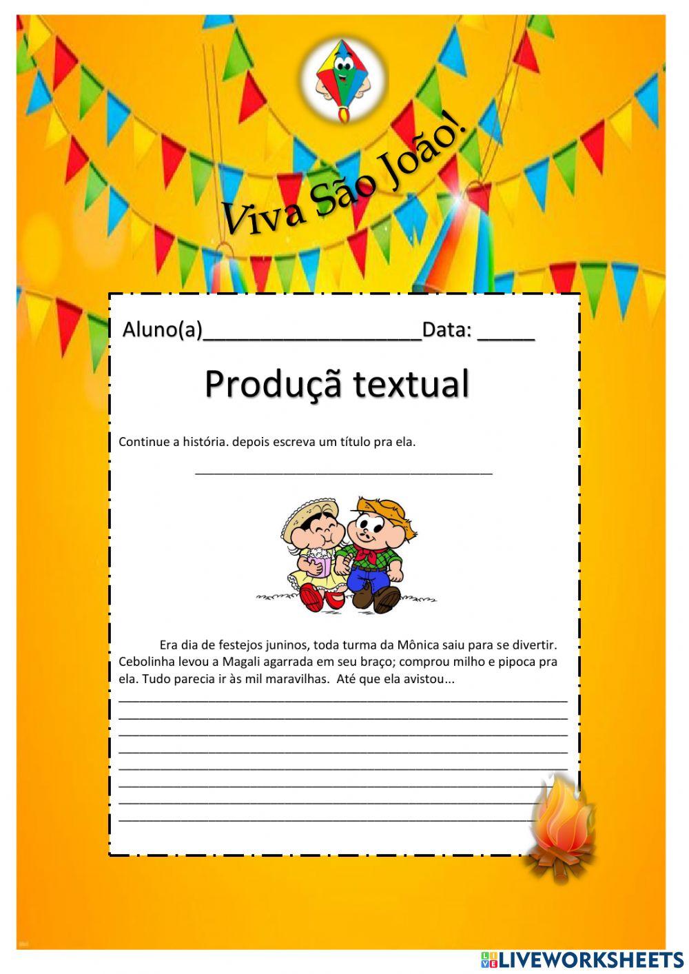 Produção textual Junina Produção textual Junina