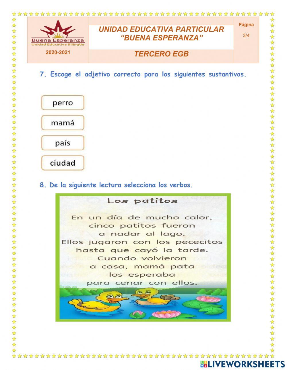 Evaluación quimestral ii lengua y l.