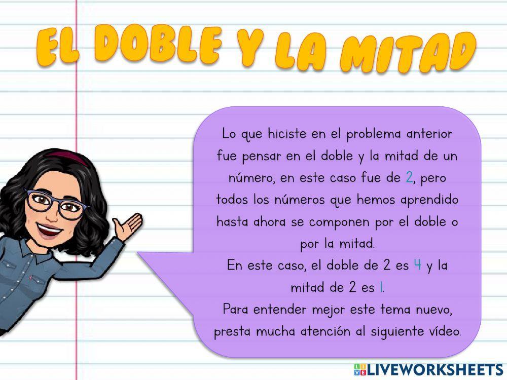 El doble y la mitad de un número natural