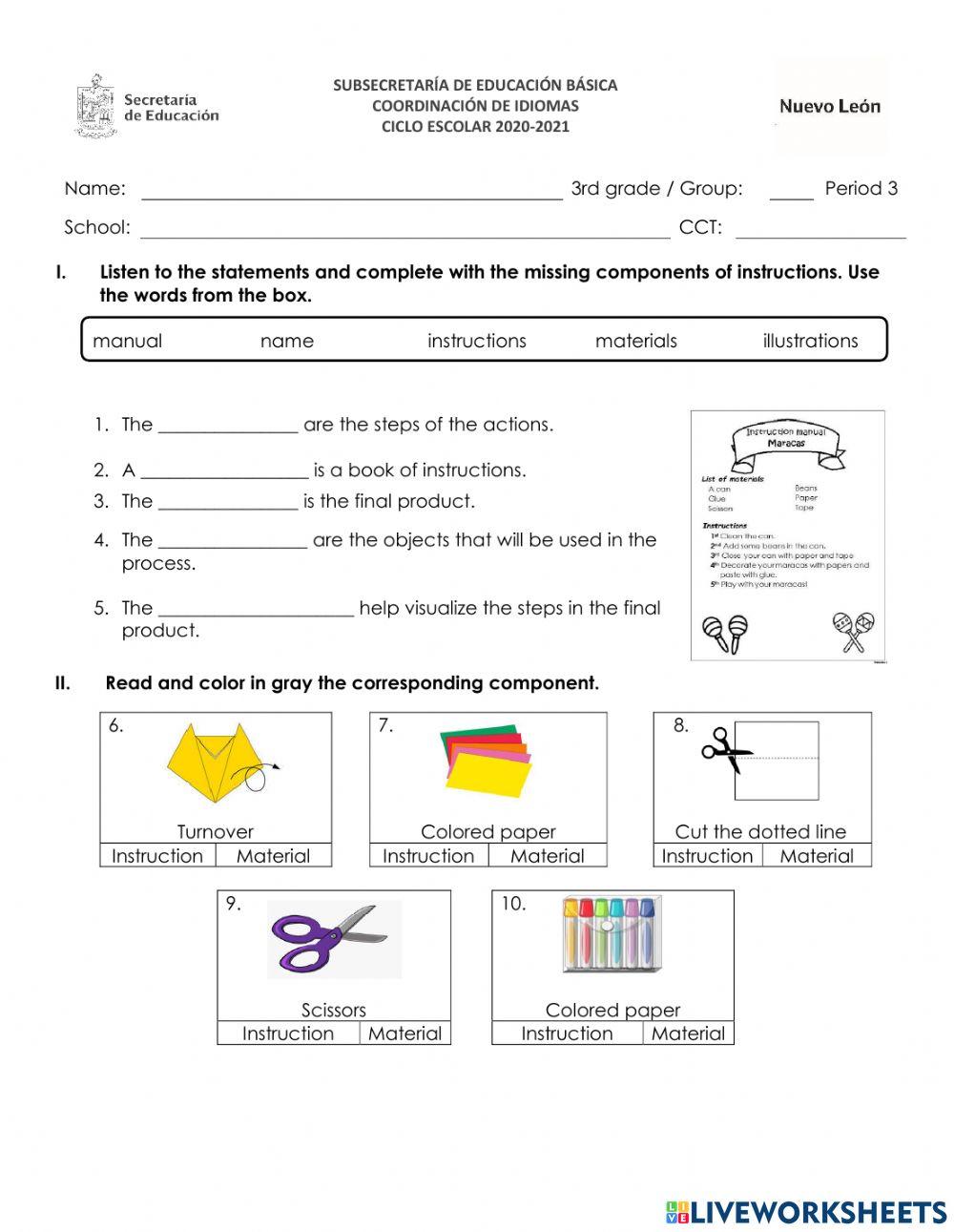 Third Trimester Exam - 3rd Grade