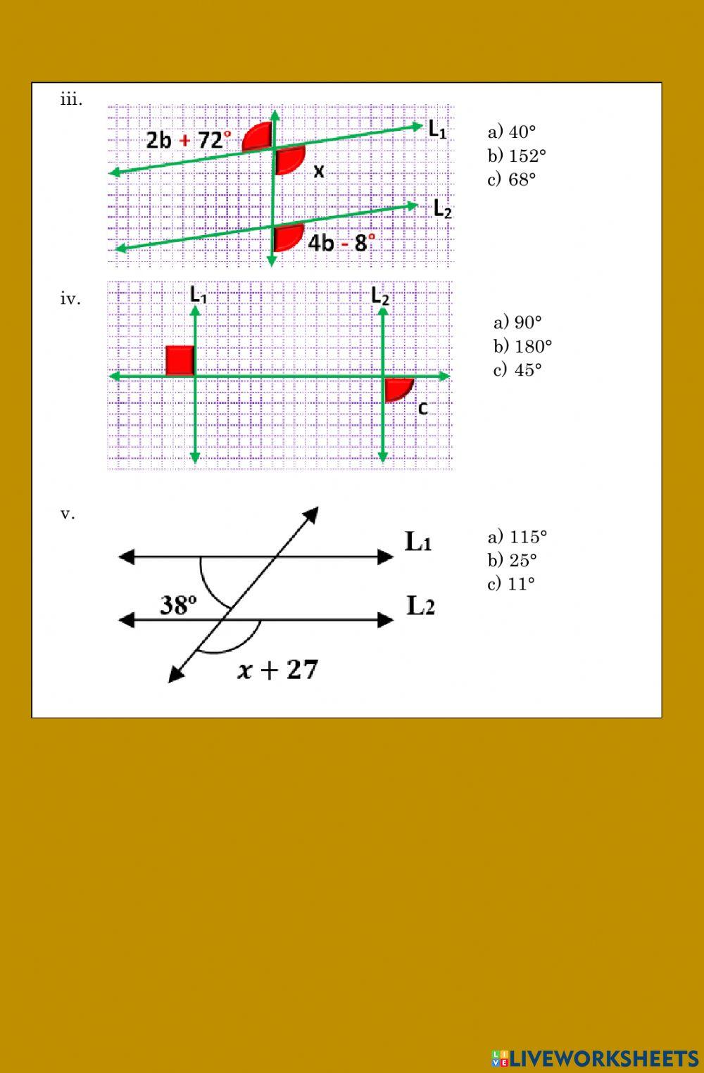 Ángulos entre paralelas
