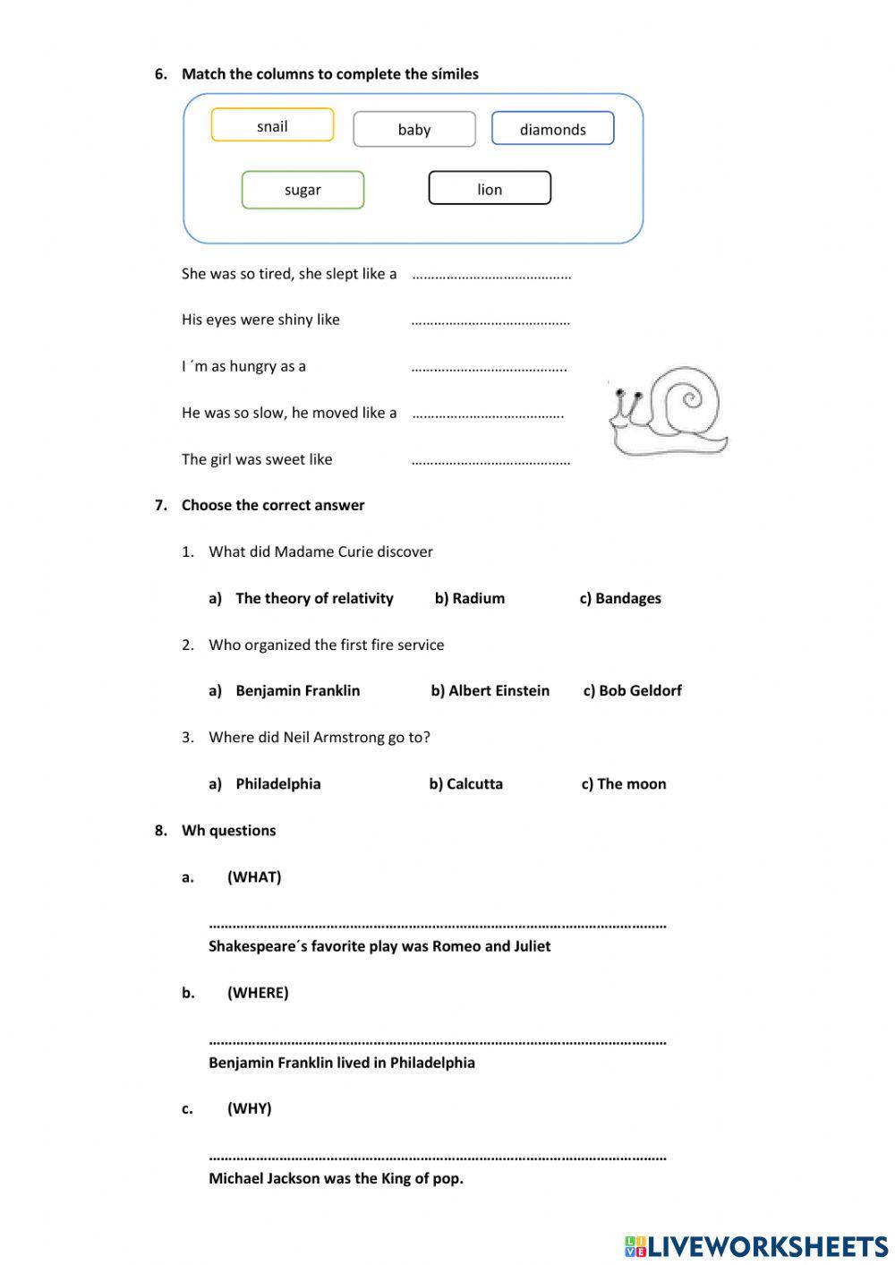 Second quimester evaluation fifth grade