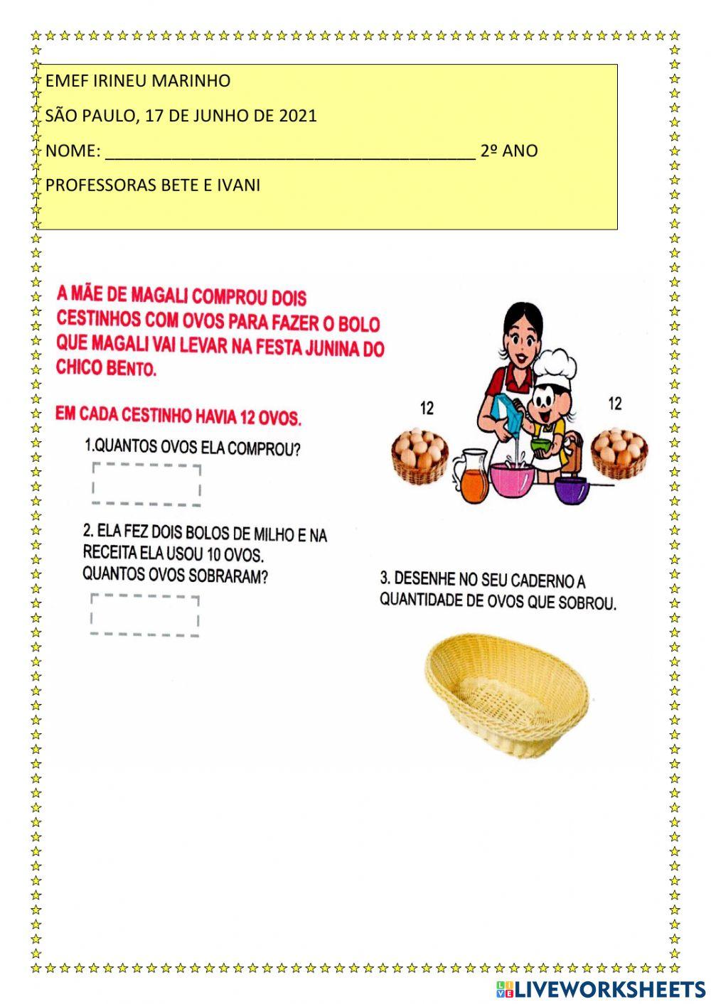 Problema campo aditivo dúzia