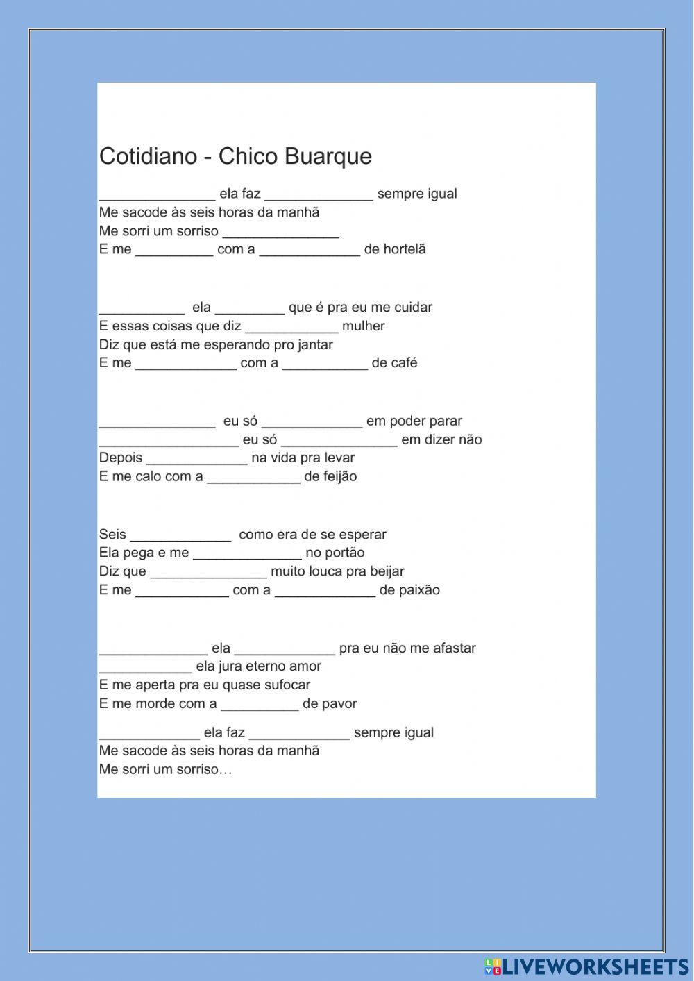 Cotidiano Chico Buarque