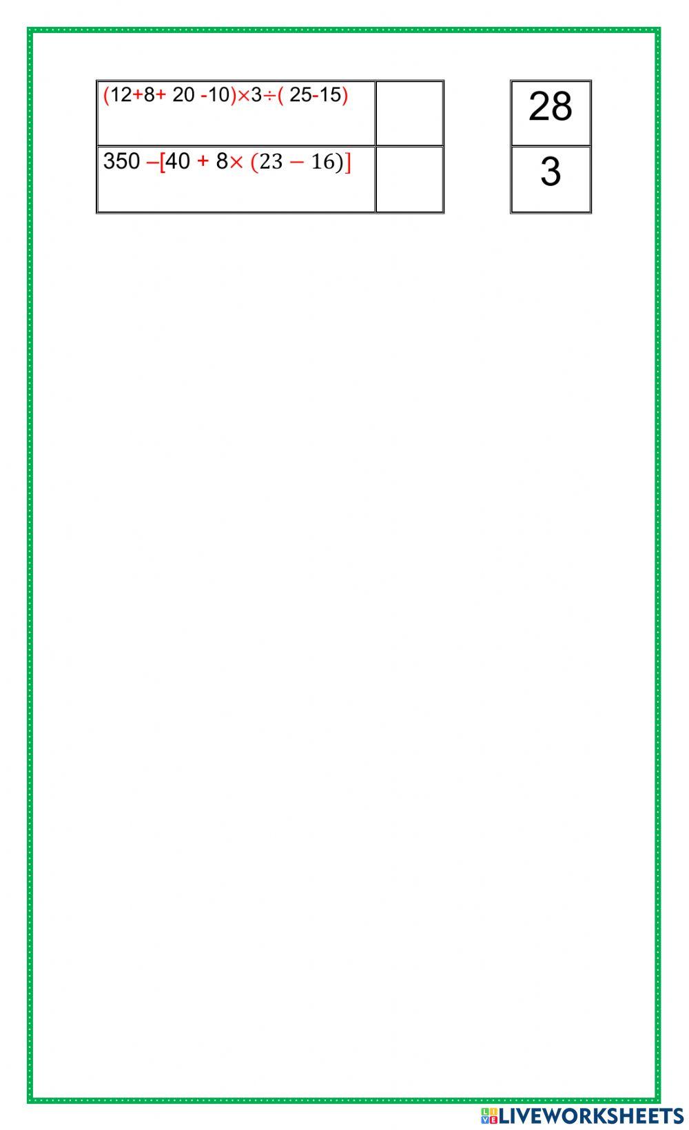 Ecuaciones y jerarquía de operaciones