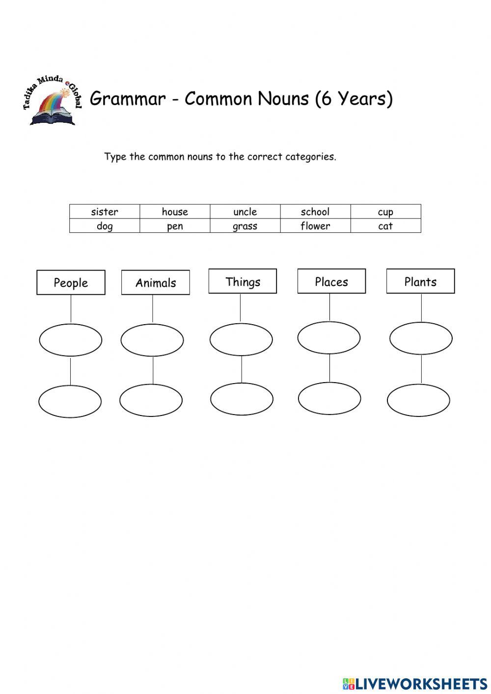 6 Years: English (Common Nouns)