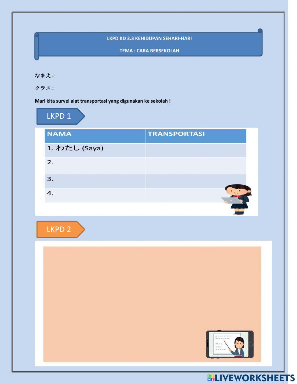 Lkpd survei cara pergi ke sekolah