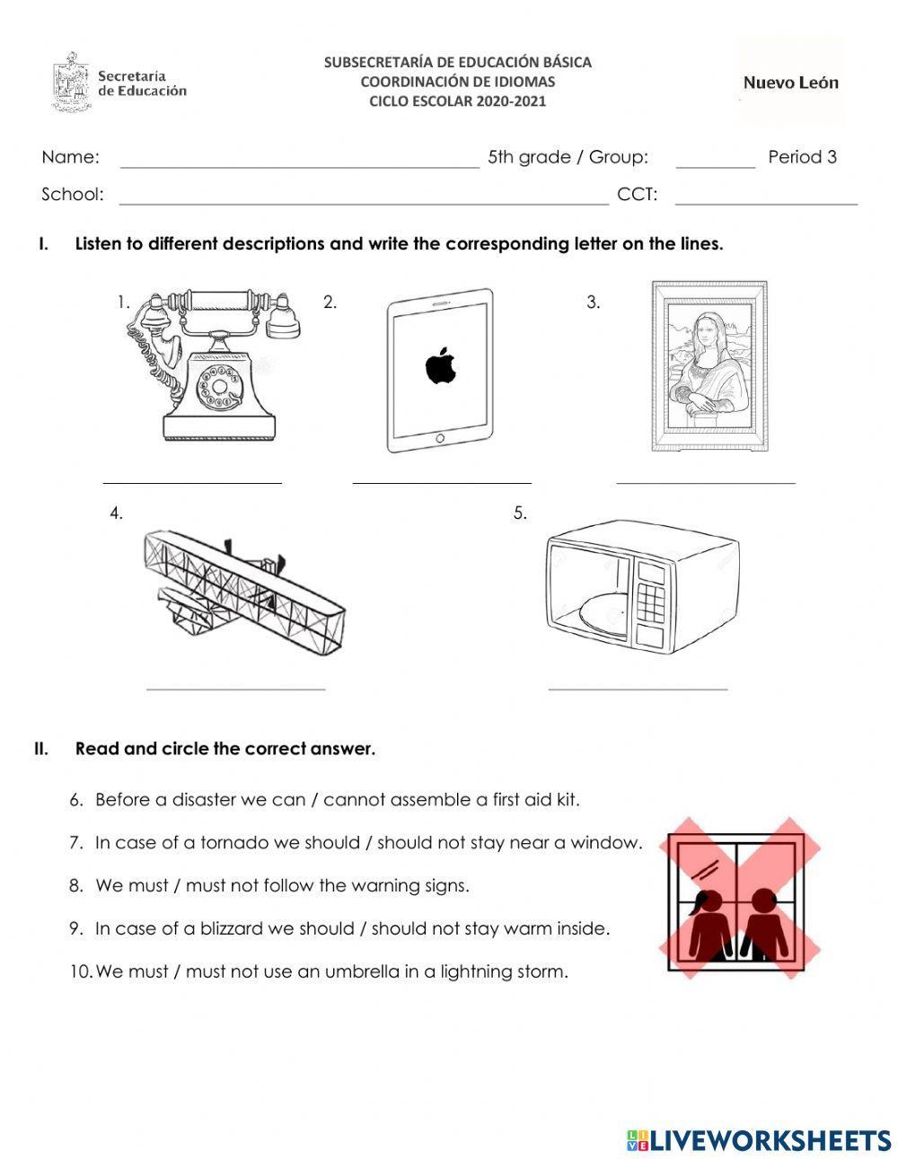 Third Trimester Exam - 5th Grade