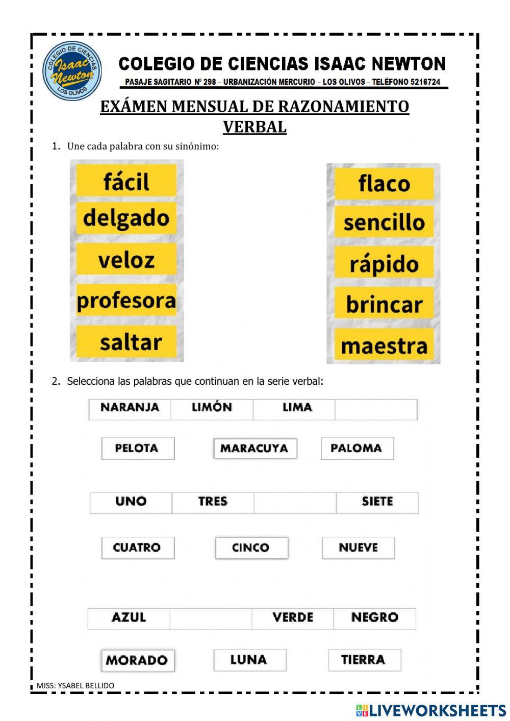 Ex. mensual de Raz. Verbal