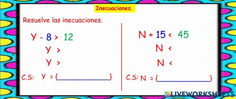 Inecuaciones