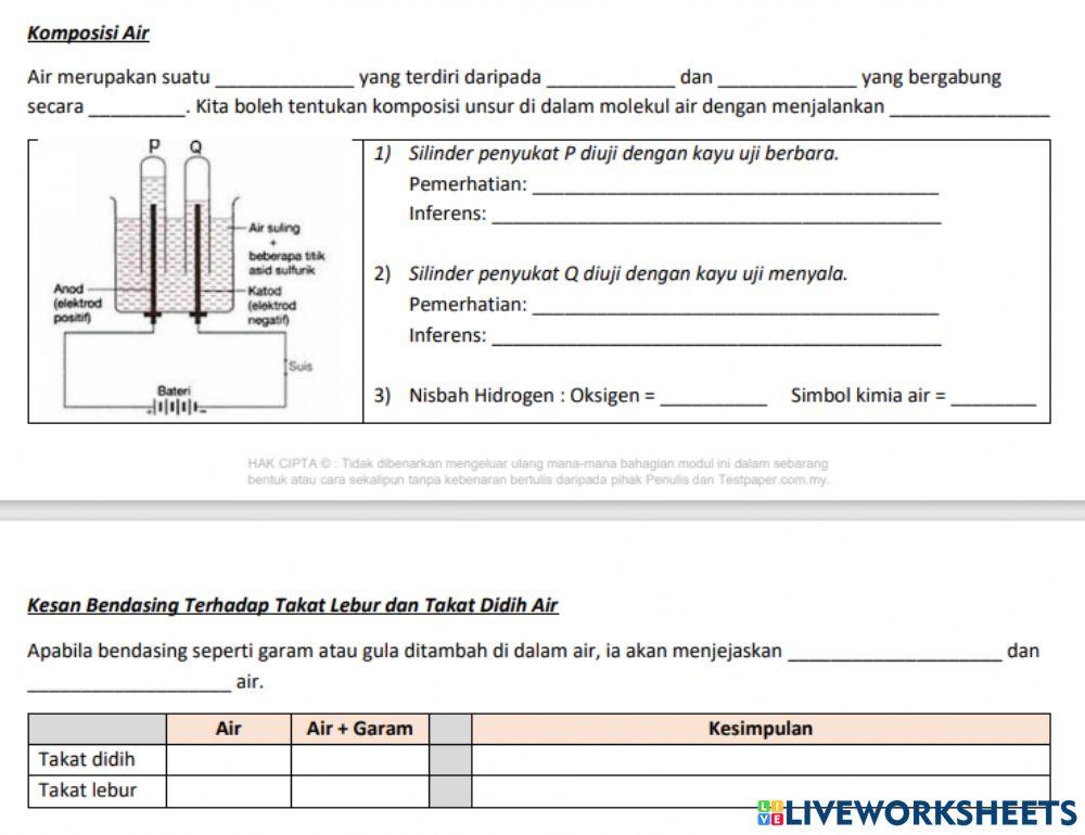 Sains Ting 2 Bab 5.1 Sifat Fizik Air (B)