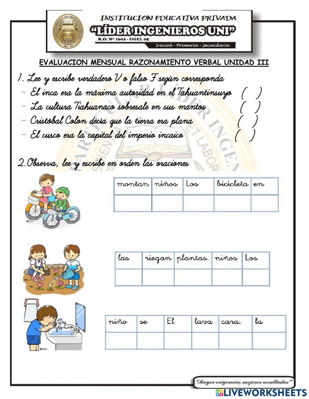 Examen de raz.verbal iii unidad