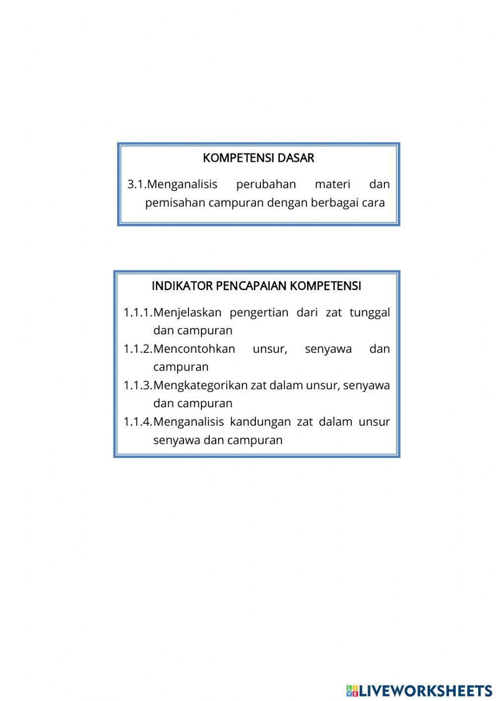 Klasifikasi Materi