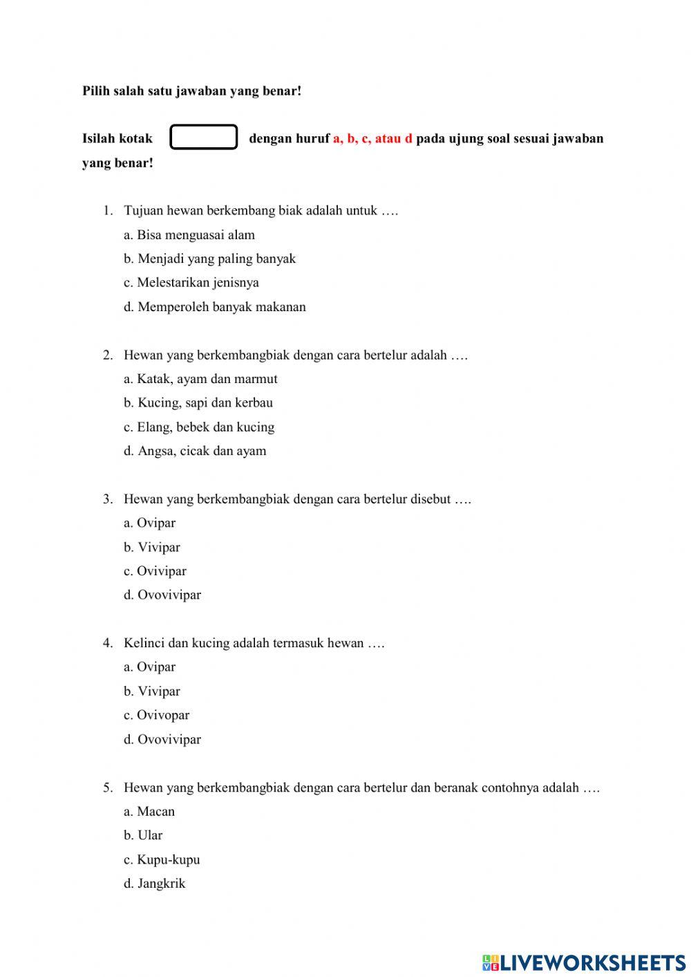 Soal Evaluasi Tema 1 Sub 2 Pemb. 1