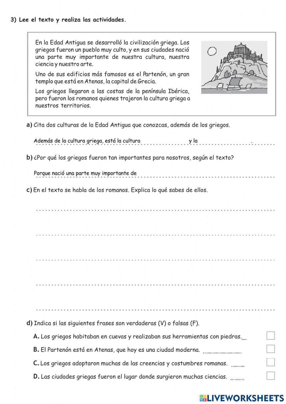 Evaluación de la unidad 6 de sociales