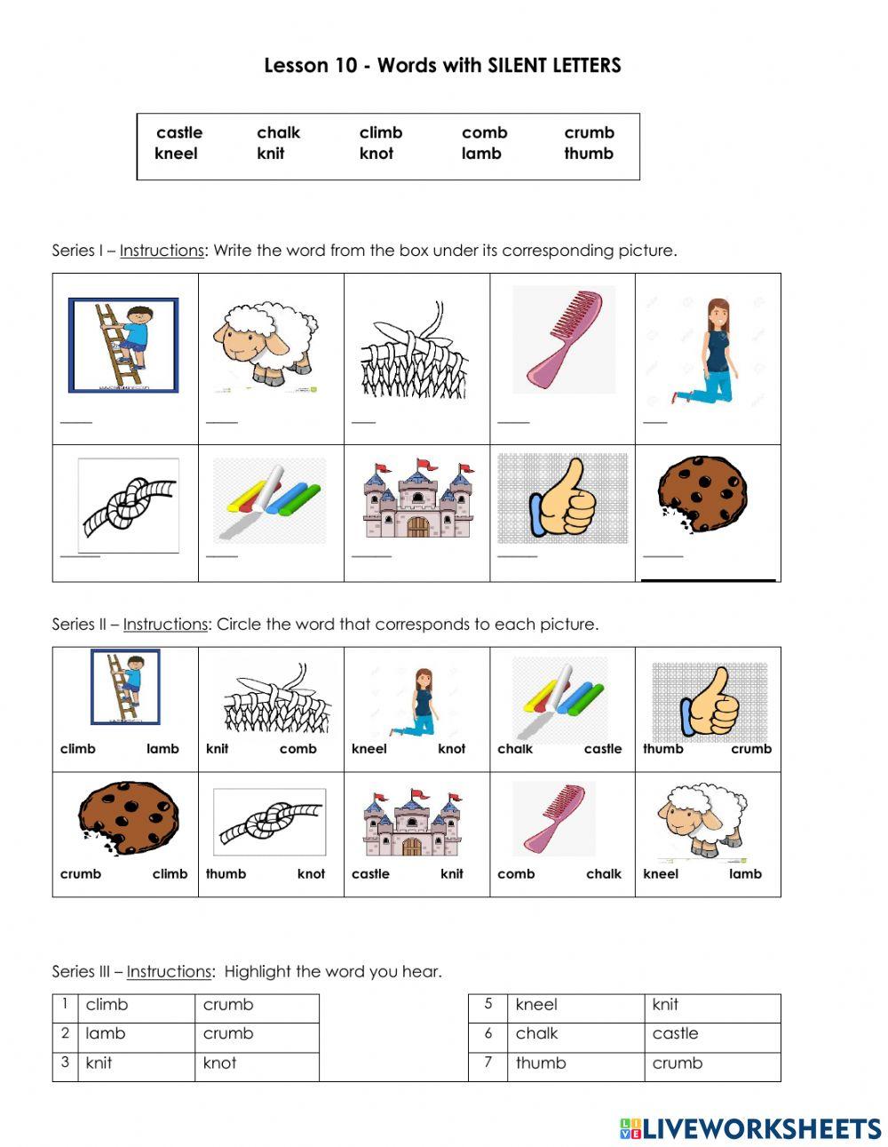 Words with silent letters