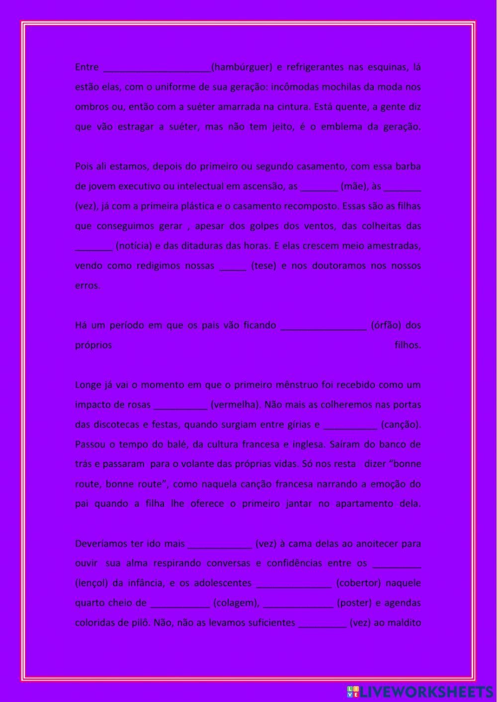 Antes que elas cresçam