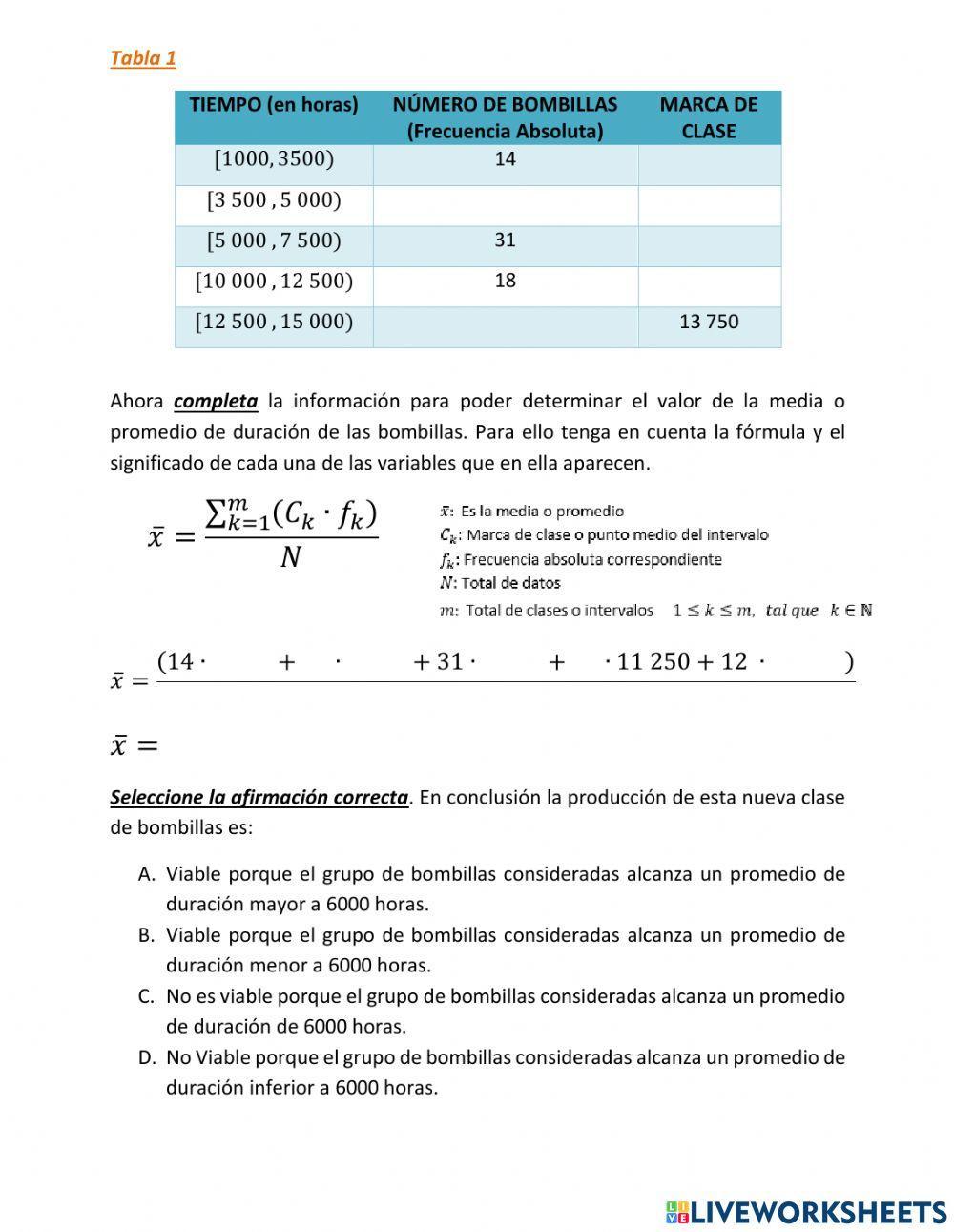 Media para datos agrupados