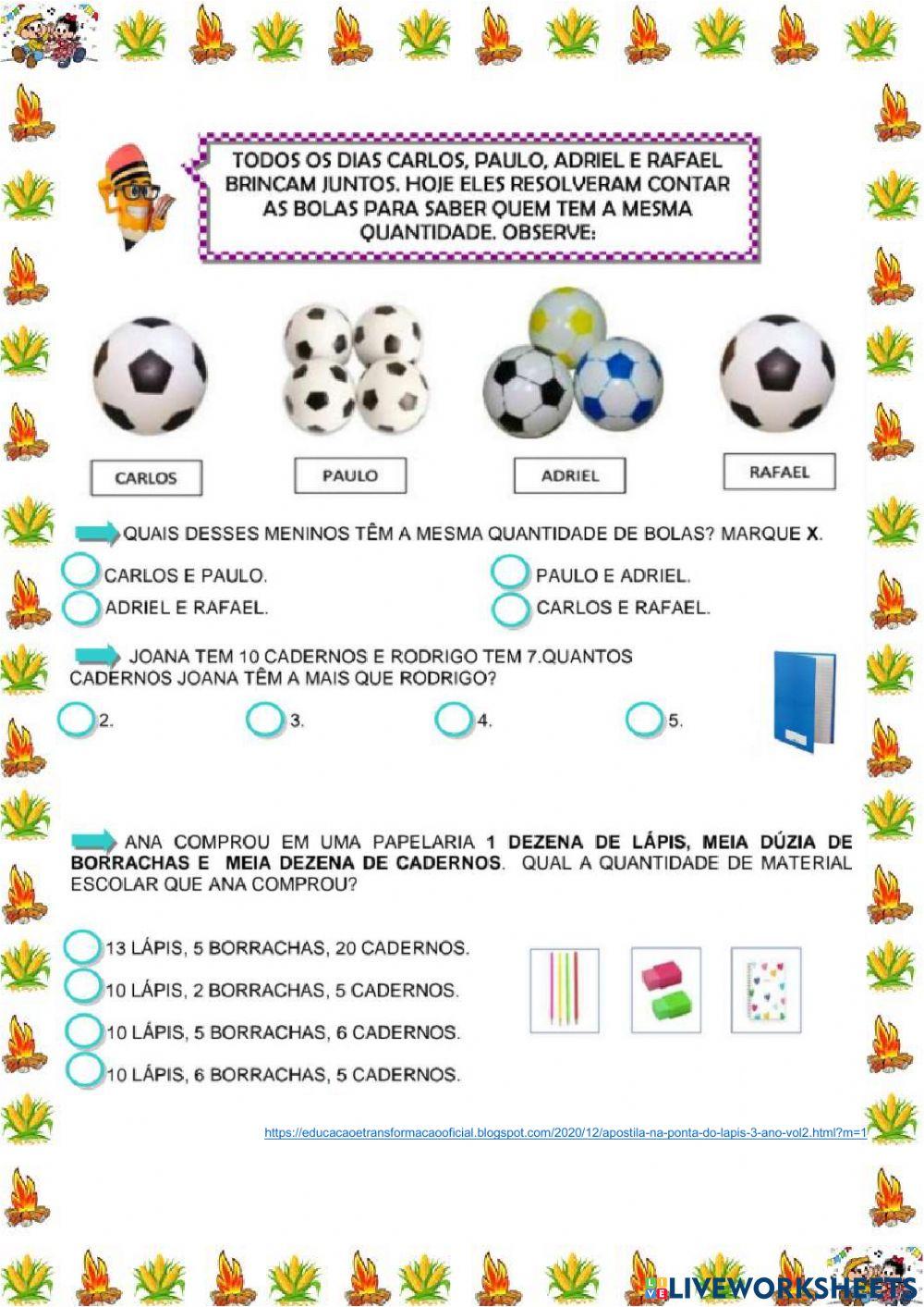 Atividades de Matemática