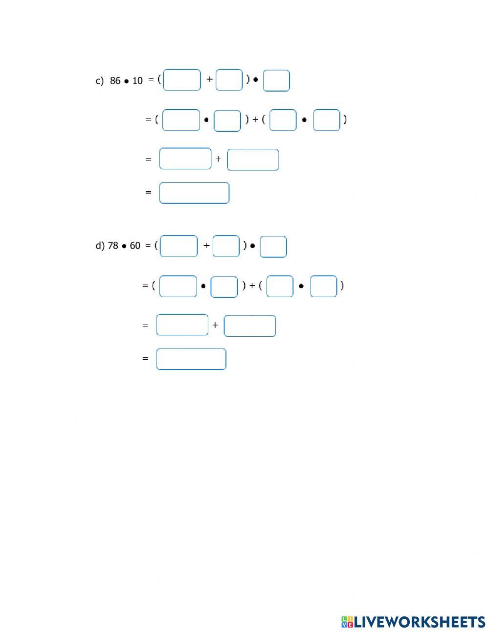 Propiedades de la Multiplicación