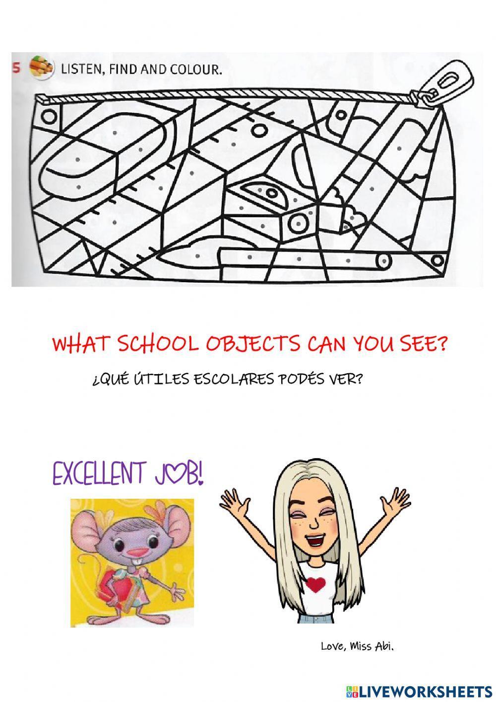 Hop into english - school objects