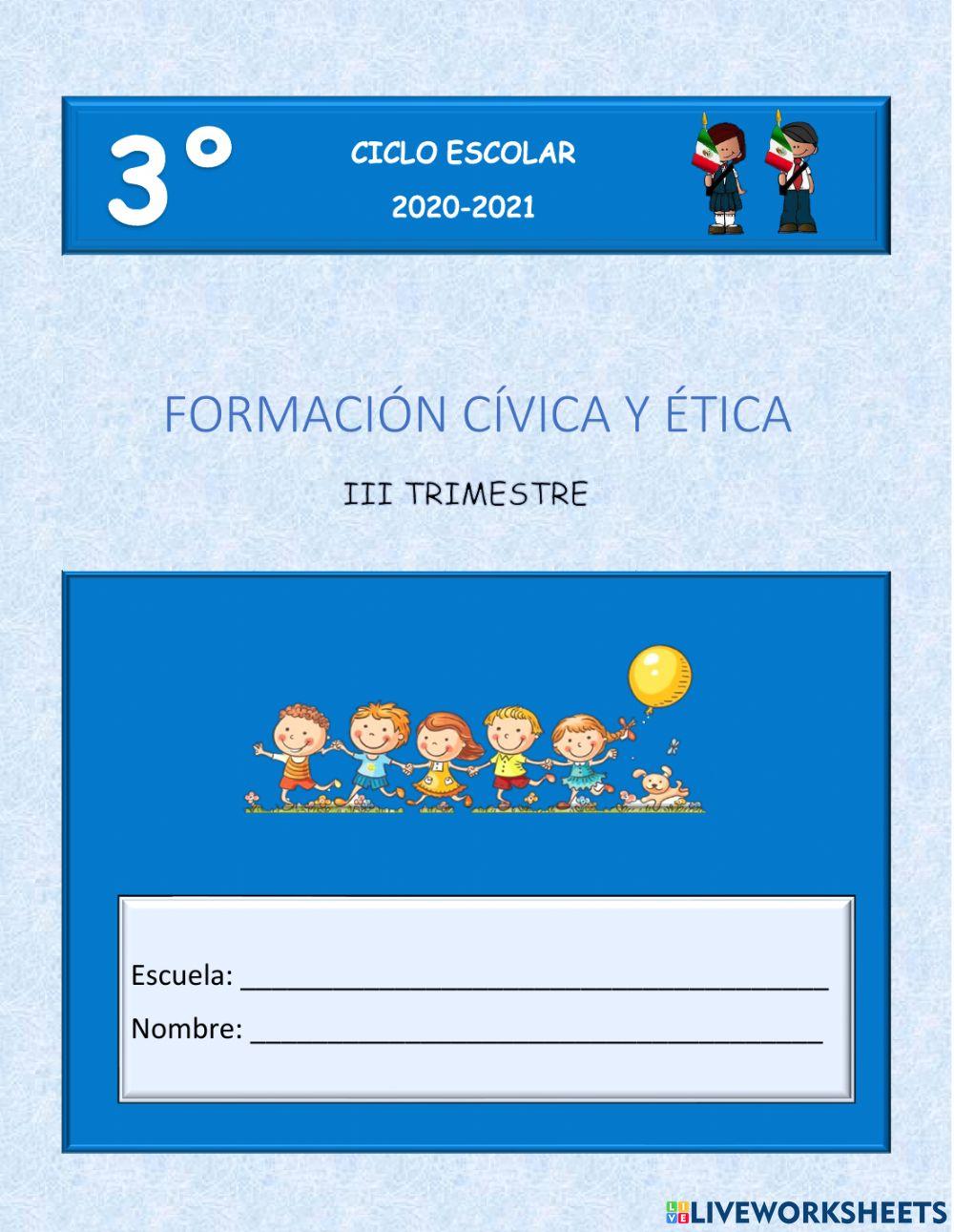Evaluación tercer trimestre 3° Formación cívica y ética