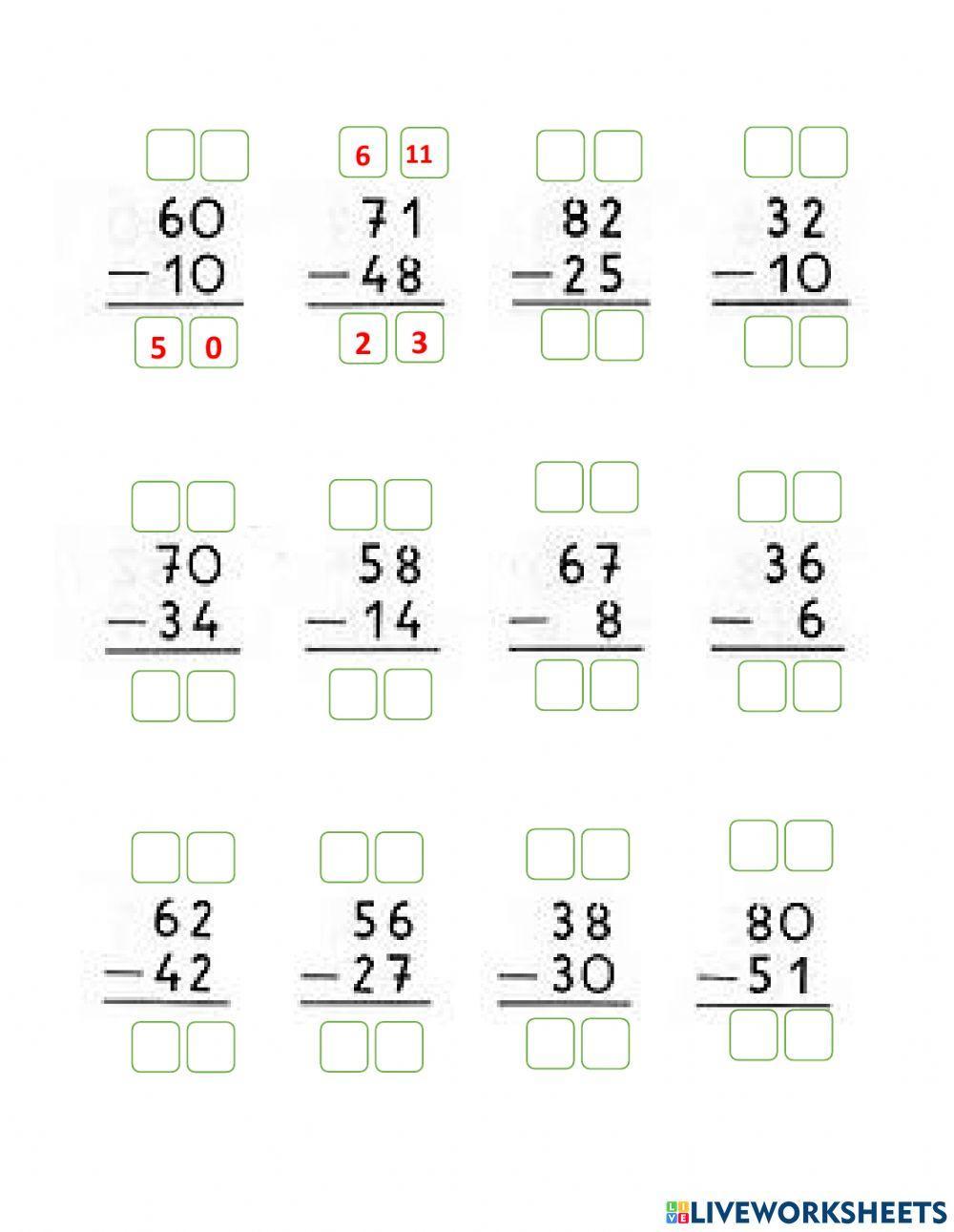 Sustracción con reagrupación