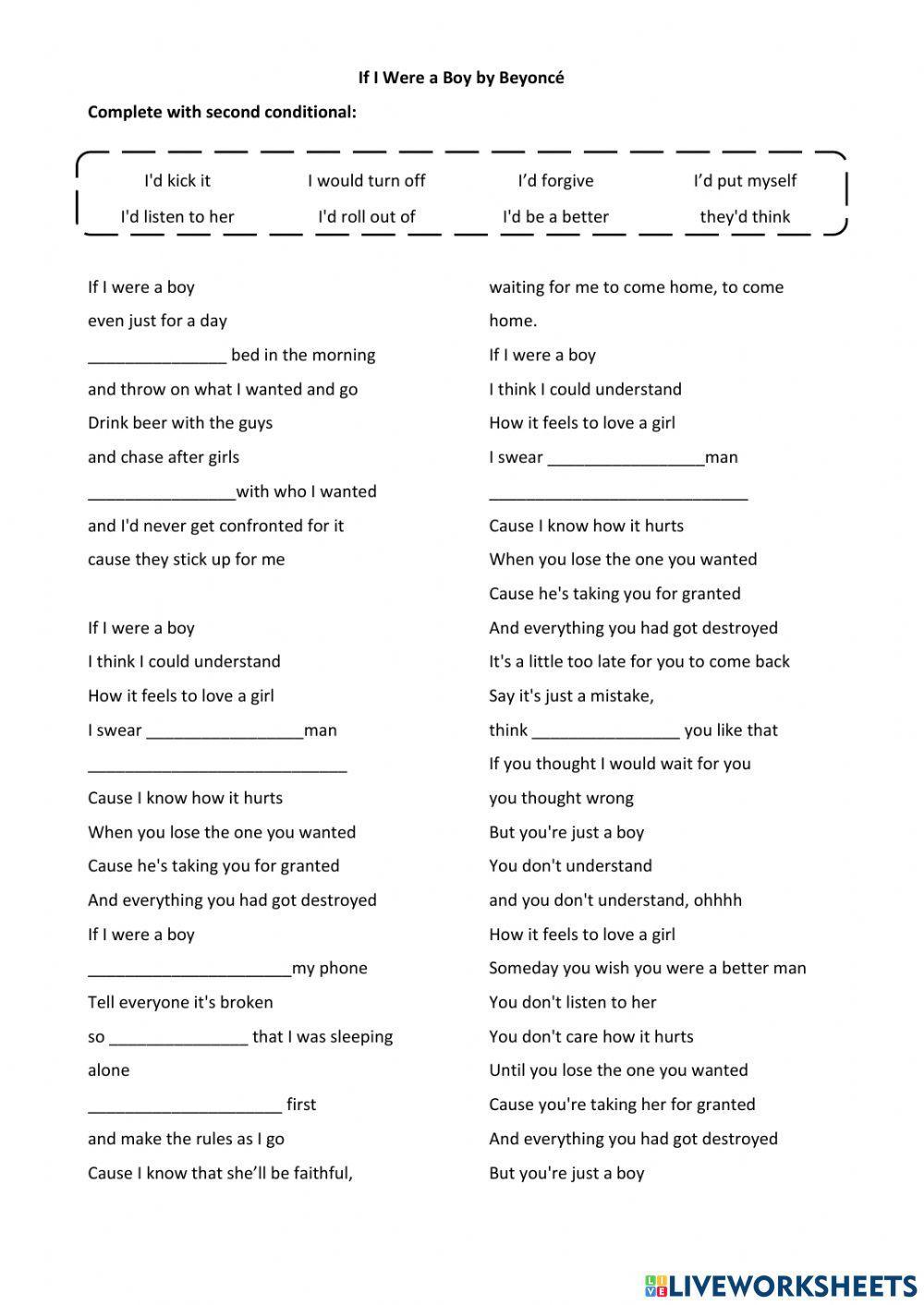 Song - If I were a boy Song - If I were a boy